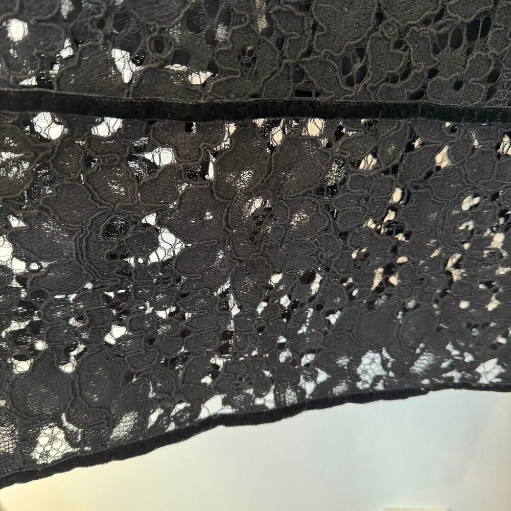See by Chloé Black Lace Wide-Leg Cropped Pants Women's 34 FR /2 US /XS High Rise - Picture 12 of 14